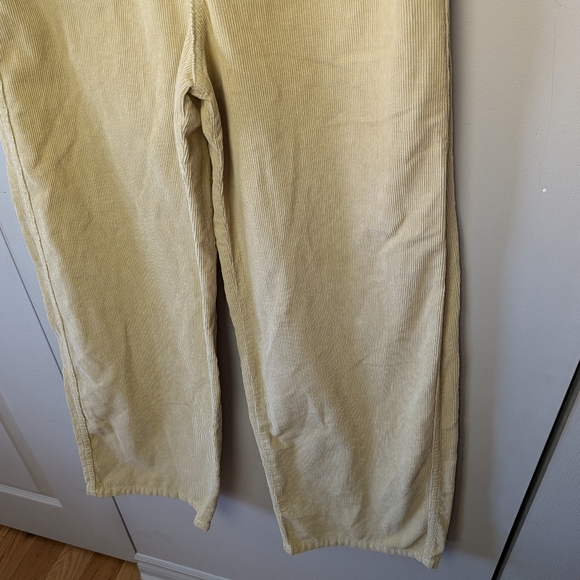 NWOT ZARA Corduroy Women Pants Size 0 Beige Light Yellow Color 100% Cotton Baggy - Picture 3 of 12